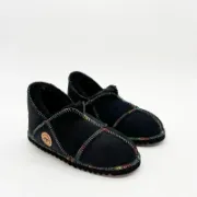 Picture of Sheepskin Slipper | Indigo / Rainbow thread | Size 7