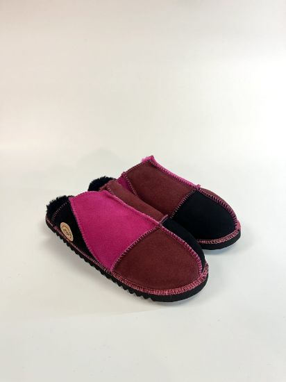 Picture of Sheepskin Mules | damson / Black / magenta | Size 7