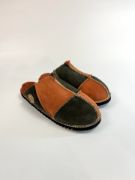 Picture of Sheepskin Mules | orange / forest | Size 6