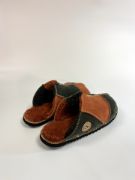 Picture of Sheepskin Mules | orange / forest | Size 6