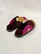 Picture of Sheepskin Mules |  burnt honey / damson / magenta | Size 4