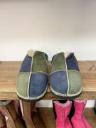 Picture of Sheepskin Mules |  moss/slate | Size 8